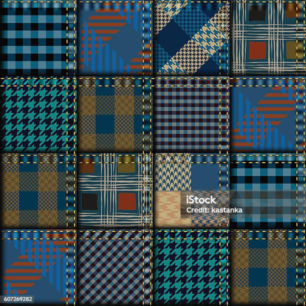 Seamless Patchwork Pattern Stock Illustration - Download Image Now ...