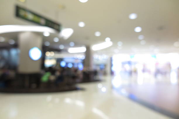istock Abstract shopping plaza mall interior, modern market, blur background 607269468