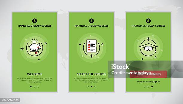 Onboarding Design Concept For Financial Literacy Courses Stock Illustration - Download Image Now