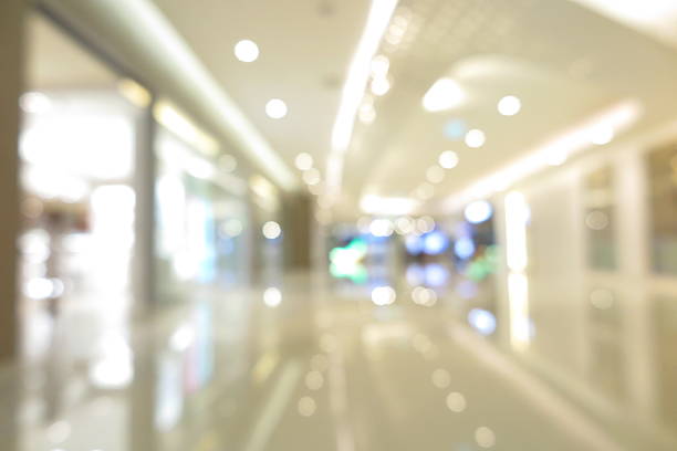 istock Abstract shopping plaza mall interior, modern market, blur background 607269658