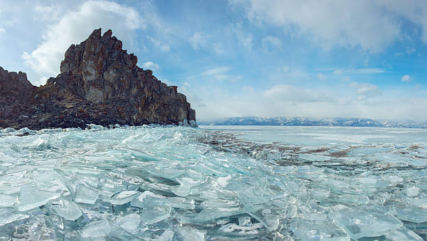 istock Ice and rocks of lake Baikal 607271836