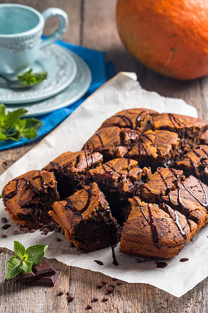 istock Pumpkin and chocolate swirl brownies 607272304