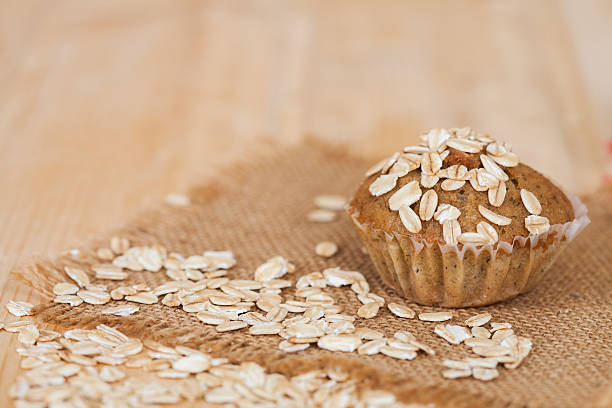 istock Banana cup cake with oat flakes 607273794