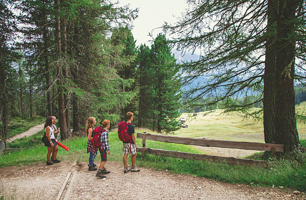 istock Adventures on the mountain: family together 607274826