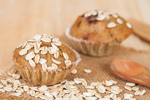 istock Banana cup cake with oat flakes 607274966