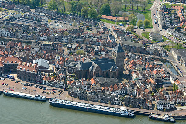 istock Aerial view on Kampen in The Netherlands 607275154