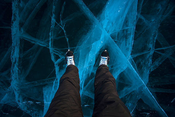istock Ice of lake Baikal, Olkhon 607280736