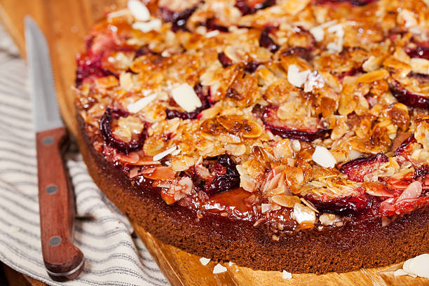 istock Delicious homemade crumble plum cake 607281912