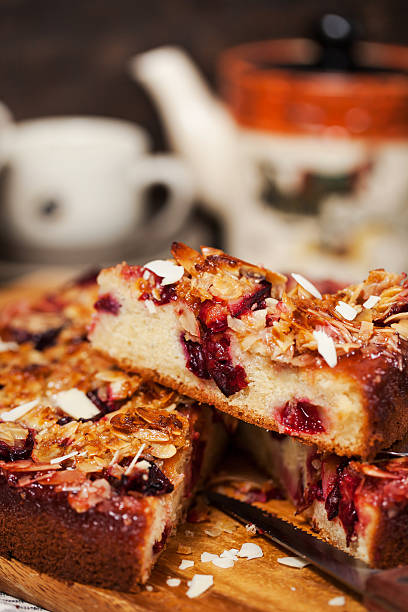 istock Delicious homemade crumble plum cake 607282176