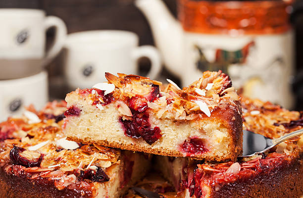 istock Delicious homemade crumble plum cake 607282300