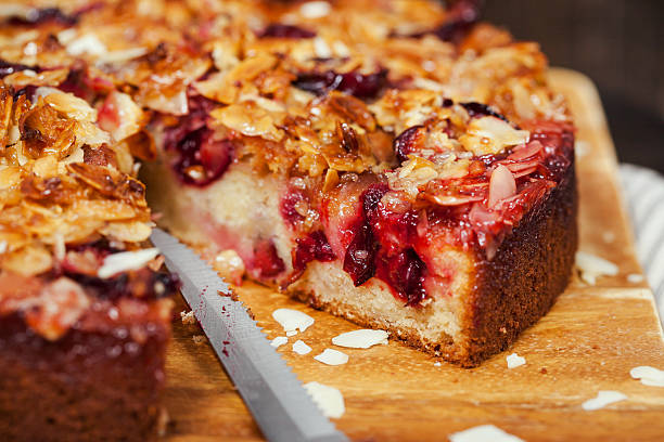 Delicious homemade crumble plum cake