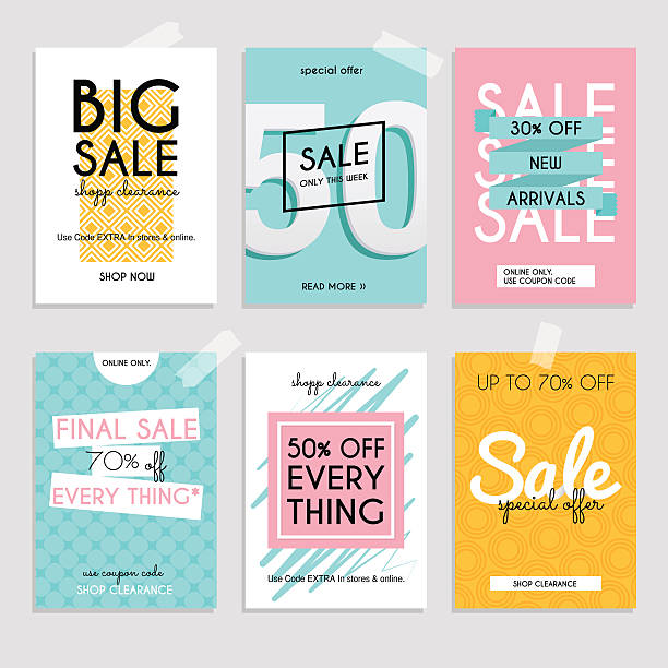 Set media banners with discount offer. Shopping background, labe Set media banners with discount offer. Shopping background, label for business promotion. Can be used for website and mobile website banners, web design, posters, email and newsletter designs. holiday email templates stock illustrations