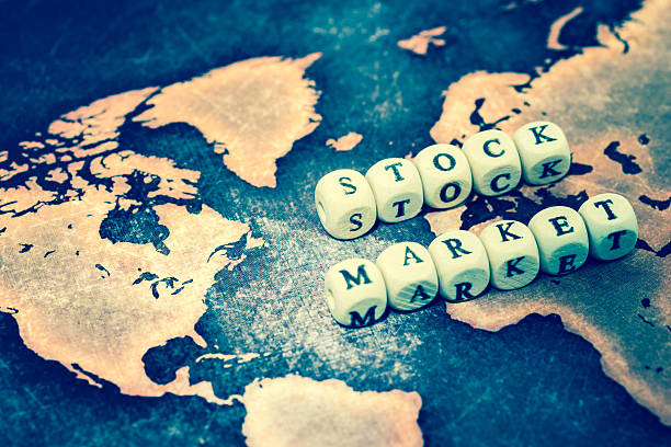 istock STOCK MARKET on grunge world map 607285086