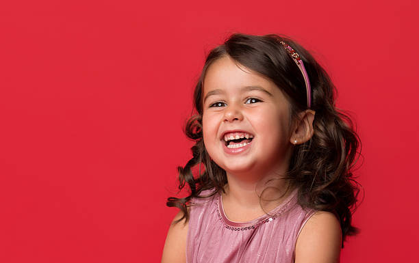 istock Happy energetic little girl 607286876