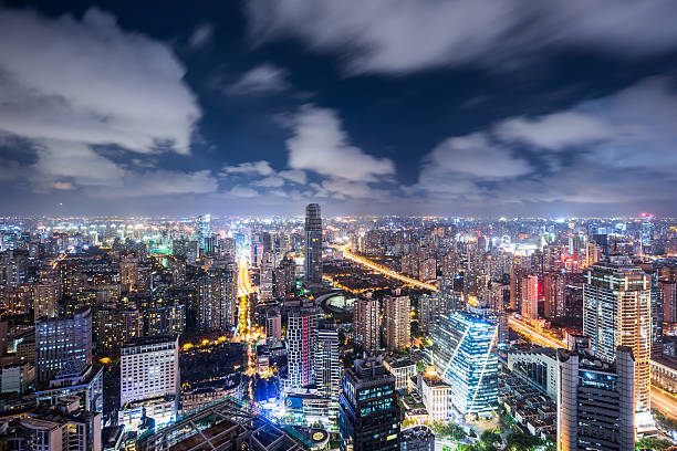 istock Skyscrapers in Shanghai at Night 607287244