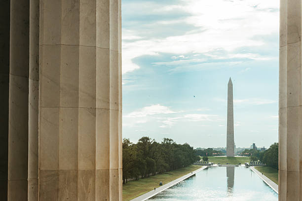 istock Washington Monument Reflecting Pool in Summer DC Landmark History USA 607287626