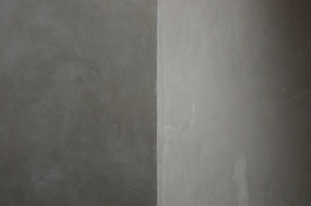Concrete Corner Grey walls Abstract background geometric shadow stock photo