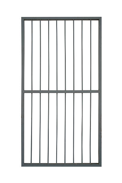 door iron cage isolate on white background stock photo