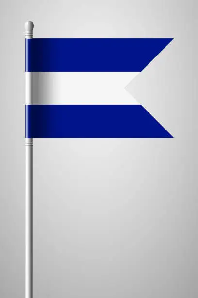 Vector illustration of Flag of El Salvador. National Flag on Flagpole