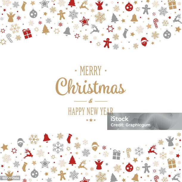 Merry Christmas Type Decoration Ornament Border Stock Illustration - Download Image Now - Christmas, Geographical Border, Pattern