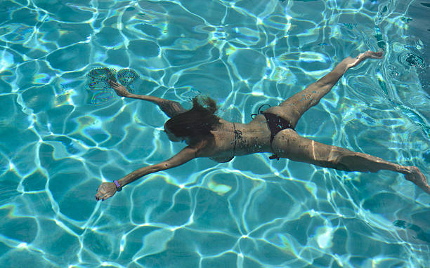 istock Woman Relaxing in the Pool 607293428
