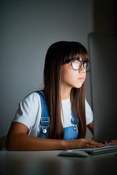 90+ Nerdy Girl With Computer Keyboard Stock Photos, Pictures & Royalty ...