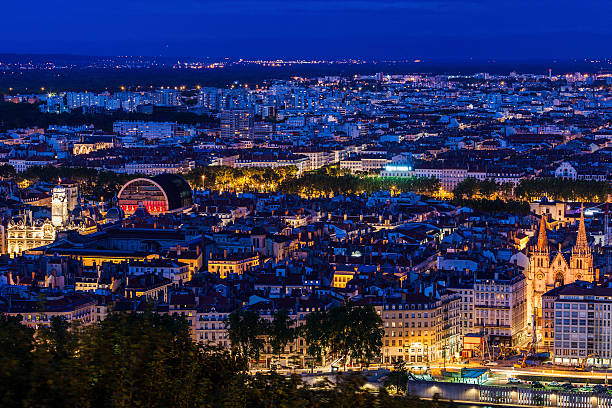 istock Panorama of Lyon at evening 607295334