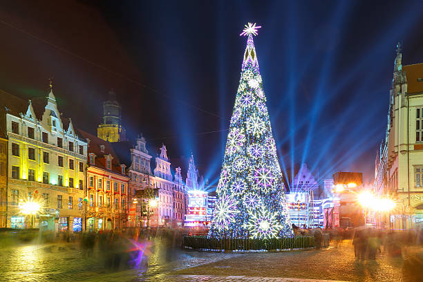 istock Light laser show on Market Square, Wroclaw, Poland 607296508