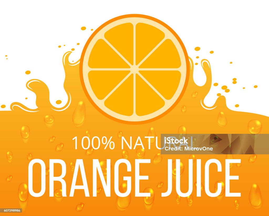 Natural orange juice label template Natural orange juice label template. Juicy natural citrus, vector illustration Alcohol - Drink stock vector