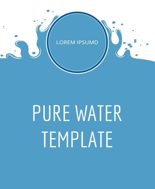 szablon wektora czystej wody w kolorze niebieskim i białym - white background part of wet ideas stock illustrations