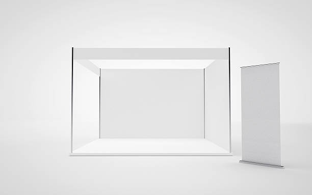 istock Trade show booth and Roll up. Mock up. 3D Render 607301694