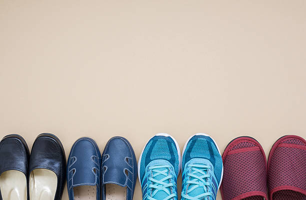 istock Women's shoes for one day on brown paper. 607302122