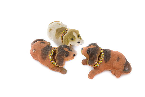 istock Three Dog Plush toy for children 607459590