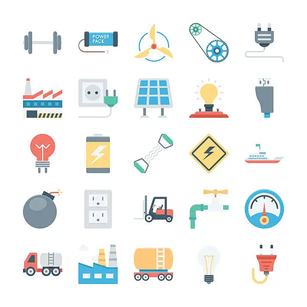 Vector illustration of Energy and Power Vector Icons 7