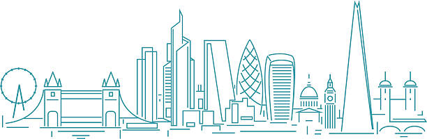 illustrazioni stock, clip art, cartoni animati e icone di tendenza di skyline di londra  - london