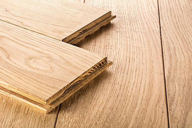 pavimenti in legno  - wood laminate flooring foto e immagini stock