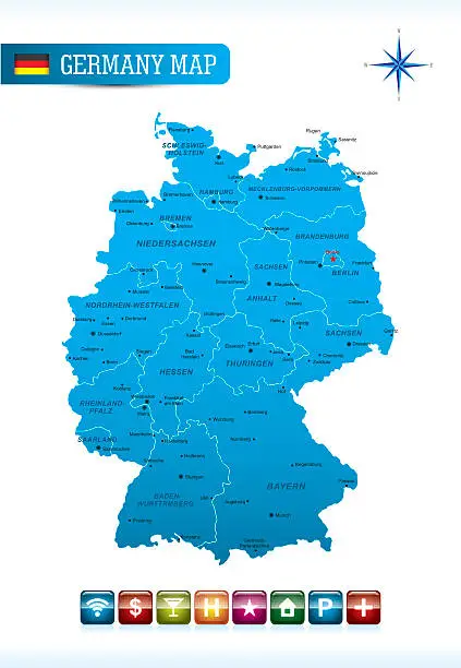 Vector illustration of Germany Vector Map