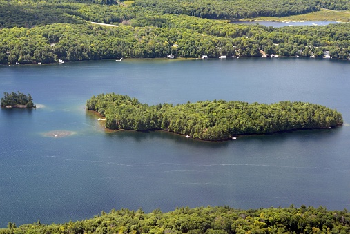 aerial view of the Georgian Bay Cottage Country  area,Ontario Canada