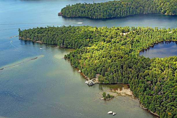 istock Cottage Country aerial 607470214