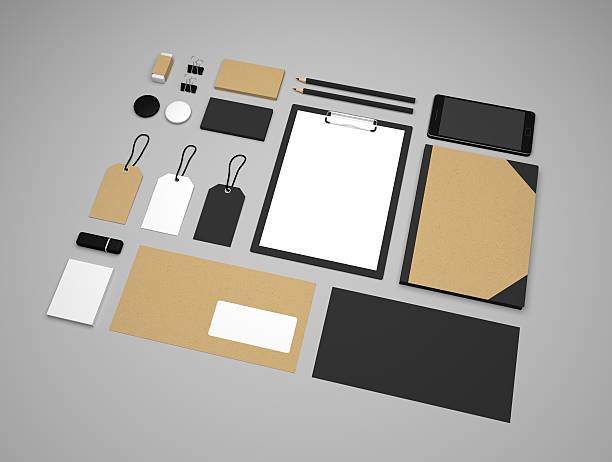 istock Brand 3D illustration mockup template with recycled paper 607472562