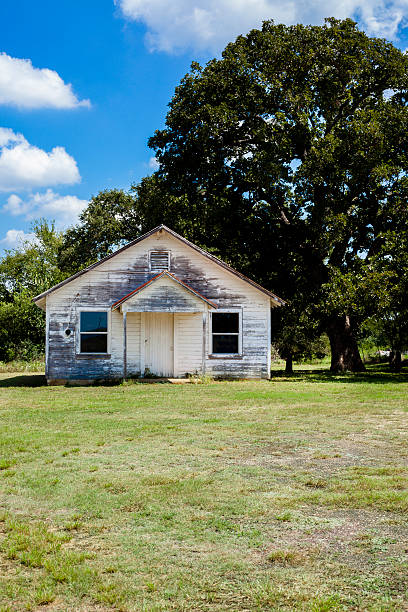 istock Old, abandoned school, church in Texas, USA. 607472754