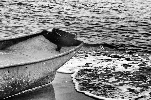 나무 트렁크 카누 - rowboat nautical vessel stern wood 뉴스 사진 이미지
