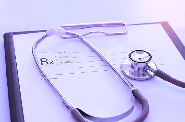 istock medical prescription and stethoscope 607476776