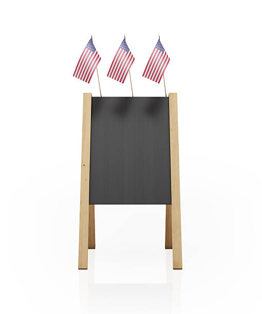 istock Empty Vote Here Sign Made of Black Chalkboard 607480454