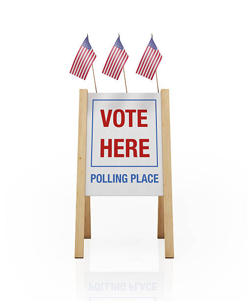 Vote Here Sign Made of Whiteboard
