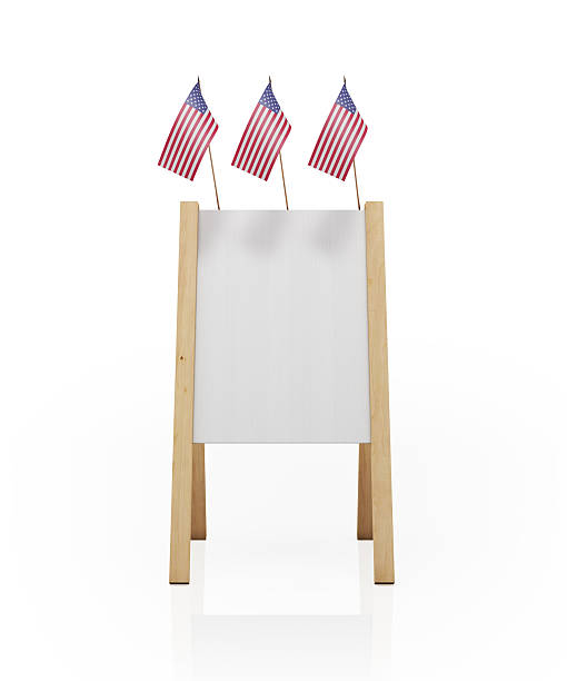istock Empty Vote Here Sign Made of Whiteboard 607480516