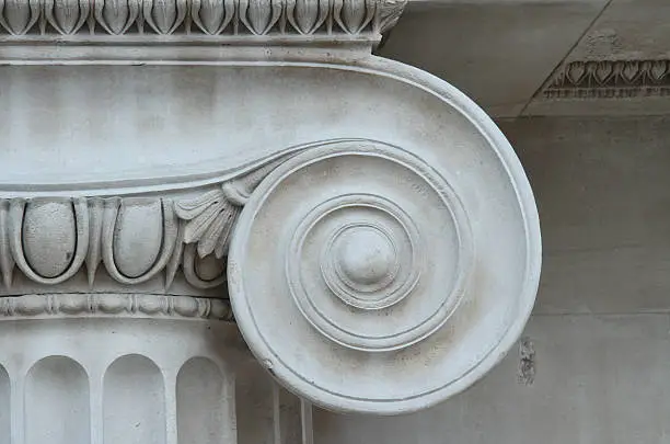 Close-up of Ionic stone column