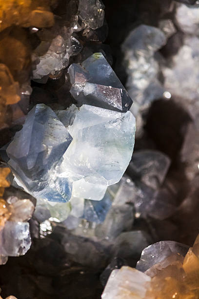 Light blue quartz crystal stock photo
