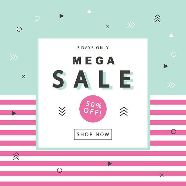 Mega Sale Banner vector art illustration