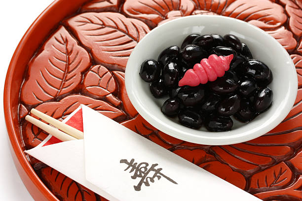 istock kuromame(sweet black beans ) with chorogi, japanese food 607483558